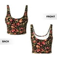 thumbnail image 5 of Haiem Rose Flowers Pattern Womens Sports Bra - U Neck Padded Low Impact Yoga Bra Workout Crop Top Gym Moisture-Wicking Workout Vest -, 5 of 9