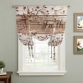 thumbnail image 2 of Farmhouse Balloon Curtains for Windows, Bedroom Curtains 54 Inch Length, Vintage Country Texas Star Wooden Grain Tie Up Curtains Panels Thermal Insulated Bathroom Curtains Window 42"x54", 2 of 8