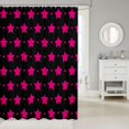 thumbnail image 2 of Manfei Lovely Stars Polka Dot Shower Curtain 72Wx84L,Girls Friendly Style Bathroom Shower Curtain,Black Magenta, 2 of 5