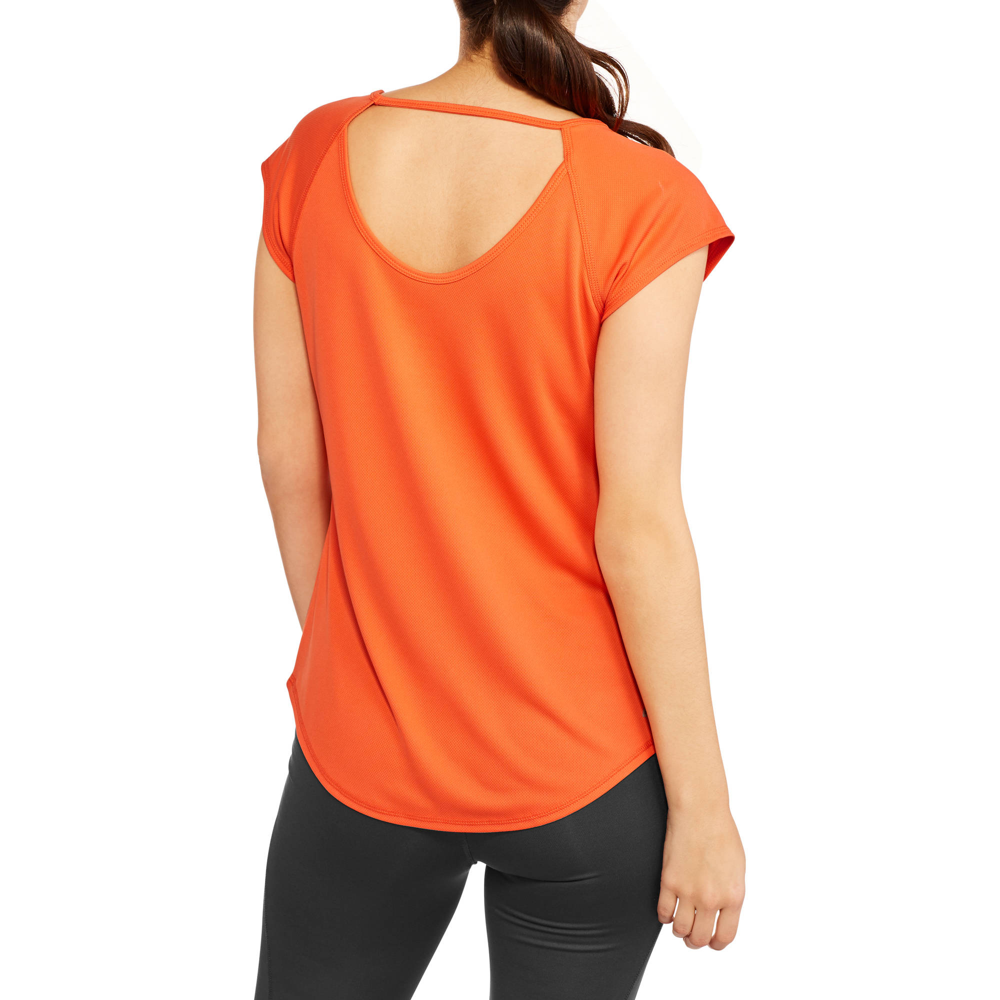 Women's Short Sleeve Mesh T-Shirt with Open Back