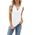 thumbnail image 2 of Prolriy Tank Tops for Women 2024 Women Casual Printing Short Sleeves V Neck Loose T Shirt Blouse Tops Womens Summer Tops White L, 2 of 6