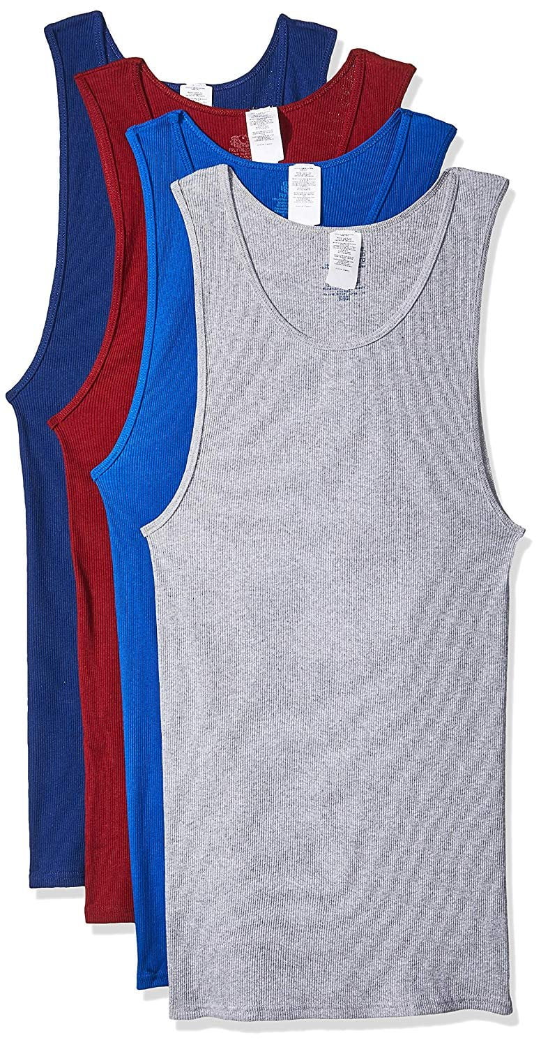 Fruit of the Loom Men's 100% Cotton A-Shirts Tank Tops Undershirts ...