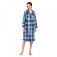 thumbnail image 3 of Women's Nightshirt Long Sleeve Button Down Nightgown V-Neck Sleepwear Pajama Dress, 3 of 11
