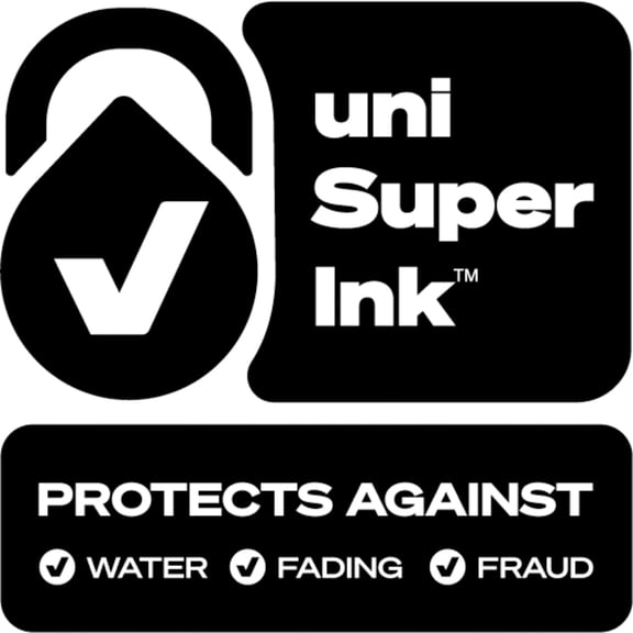 uni-ball(R) 207 Retractable Fraud Prevention Gel Pens, Medium Point, 0.7 mm, Black Barrels, Blue Ink, pk Of 12, 33951