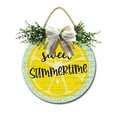thumbnail image 1 of Eveokoki Sweet Summertime Sign Front Door Porch Decorations, Round Rustic Wood Hanging Sign for Farmhouse Porch Outdoor Home Holiday Front Door Sign Decor, 1 of 5