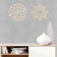 thumbnail image 2 of Mandala Wooden Wall Art Set of 2, Curving Victorian Baroque Curves Motif, Birch Plywood Rustic Wall Art Accent for Hallway Bedroom Living Room and Offices, 11,4" X 11,4" X 0.1", by Ambesonne, 2 of 4