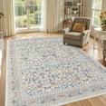 thumbnail image 3 of UERMEI 6x9 Area Rugs for Living Room, Indoor Washable Rug, Floral Area Rugs for Bedroom Home Office Decor Dining Room Carpets, Non Slip Low Pile - Beige/Blue/Brown, 3 of 14