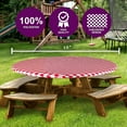thumbnail image 3 of Sorfey Round Picnic Table Cover Checkered Fitted Tablecloth, Red 48" x 48", 3 of 6