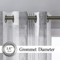 thumbnail image 4 of Sheer Curtains Long for Living Room Bedroom, Bathroom Curtain Window Grommet Voile Drapes, Stripe Farmhouse Curtains Faux Linen Window Treatments Curtain,Dark Grey, 52"X95",2 Panels, 4 of 7
