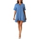 thumbnail image 2 of INSPIRAR CHIC Traje de baño de mujer Bikini de algodón con botones y vestido de camisa con volantes S Azul, 2 of 6