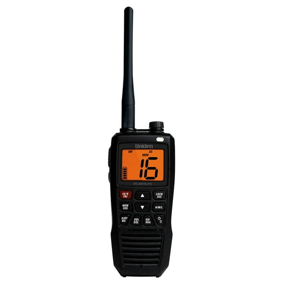 Uniden Atlantis275 Marine Hand Held Floating VHF Radio, IPX8