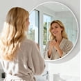 thumbnail image 6 of 28" Deluxe Contemporary White Circular Aluminum Mirror, 6 of 7