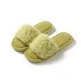 thumbnail image 2 of Xfvqtps Fuzzy Slippers for Womens Open Toe Curly Plush Solid Color Simplicity Fashion Non Slip Indoor Outdoor Warm Winter Cozy Fluffy Slippers Green, 2 of 8