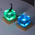 thumbnail image 3 of Micro Landscape Ocean Whale Night Light Trendy Birthday Gift Home Decoration Entryway Desktop Living Room Resin Ornament, 3 of 11