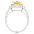 thumbnail image 4 of 2.07 ct Princess Cut Natural Citrine with Simulated Diamond Halo Accents 18K White/Rose Gold Womens Engagement Ring, 4 of 5
