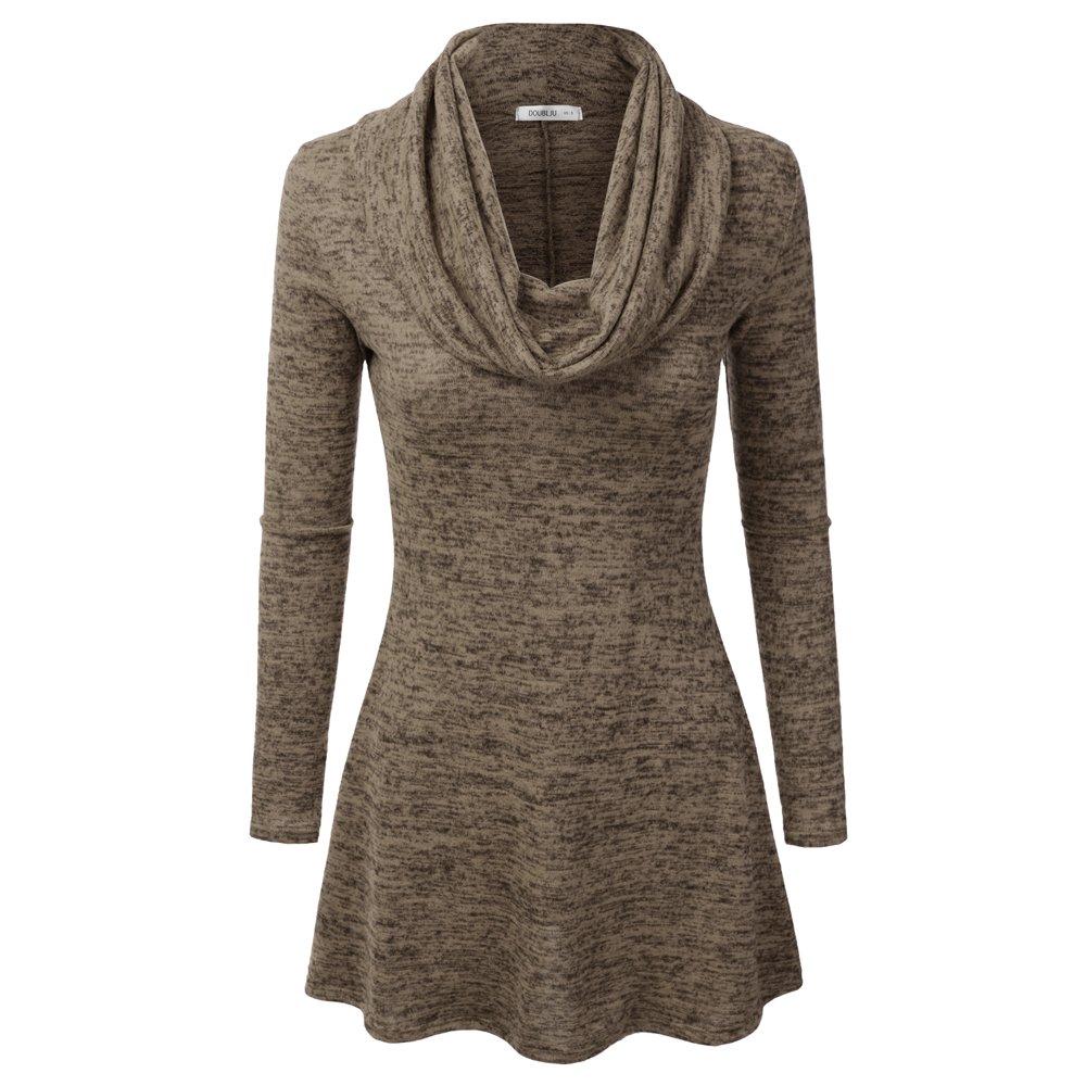 Cowl Neck Tunic Sweater Dress