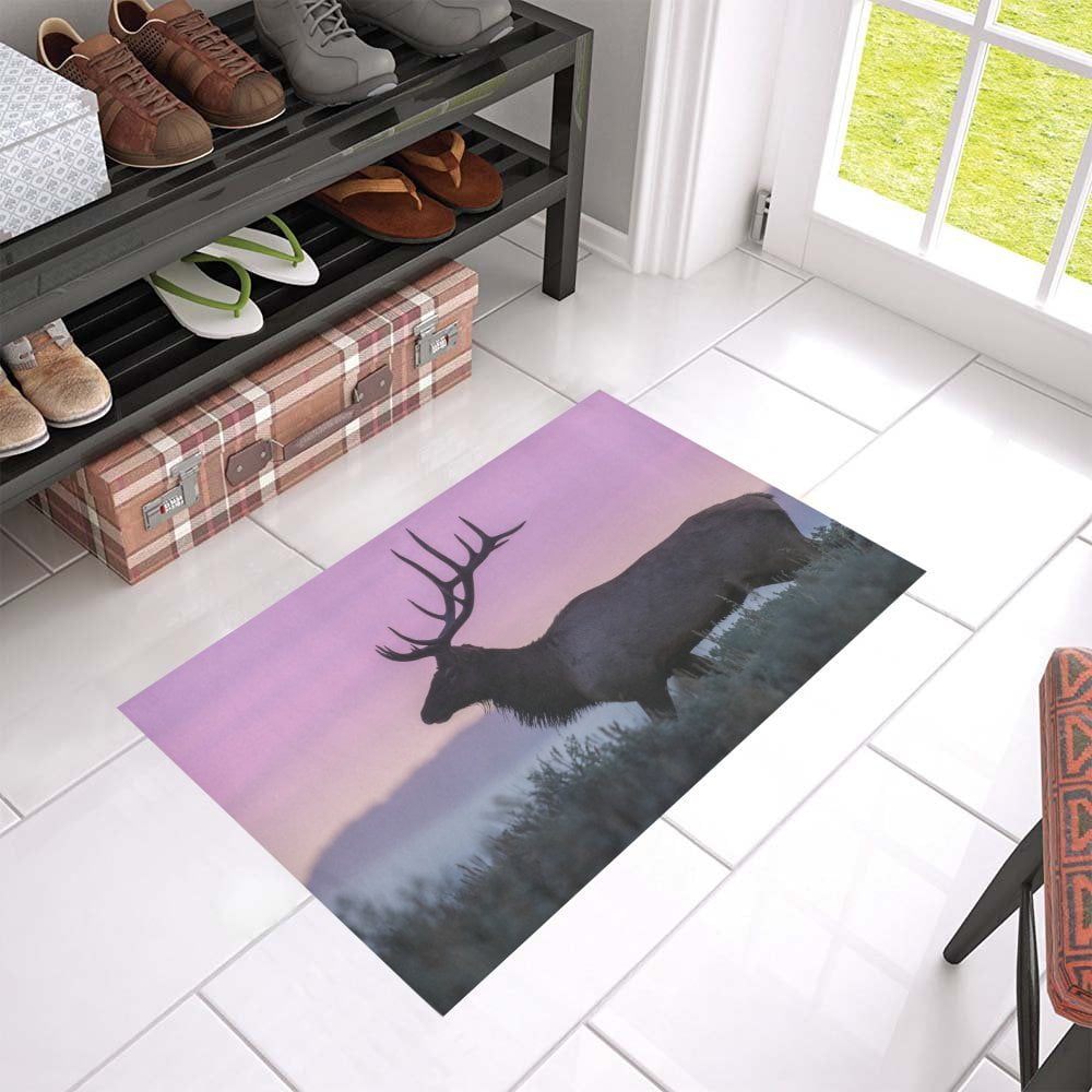 Yusdecor Bull Elk Silhouette Doormat Rug Home Decor Floor Mat Bath Mat 23 6x15 7 Inch Walmart Canada