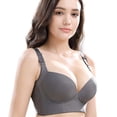 thumbnail image 3 of B91xZ Adjustable Strap Triangle Bra Adjustable Strap Soft Smoothing Wireless Bra,Gray 50, 3 of 5