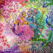 KrishnaCulture Radha Krishna Seasons CV118TQ Canvas Art 12x12"