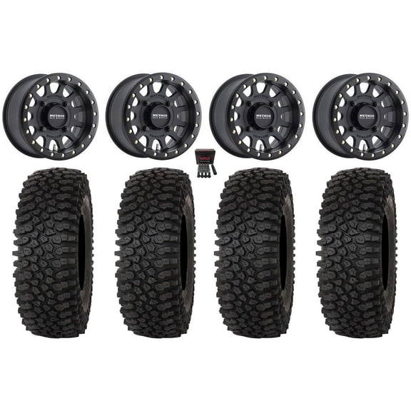 Method 401 Bdlk 15" Wheels Bk 4 3 33" Roctane STX Tires Sportsman RZR Ranger