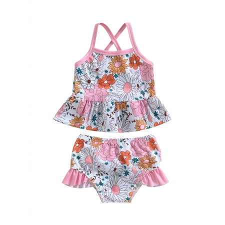 

Sunisery Toddler Baby Girls Two Piece Swimsuits Summer Ruffle Bikini Set Beachwear Bathing Suits