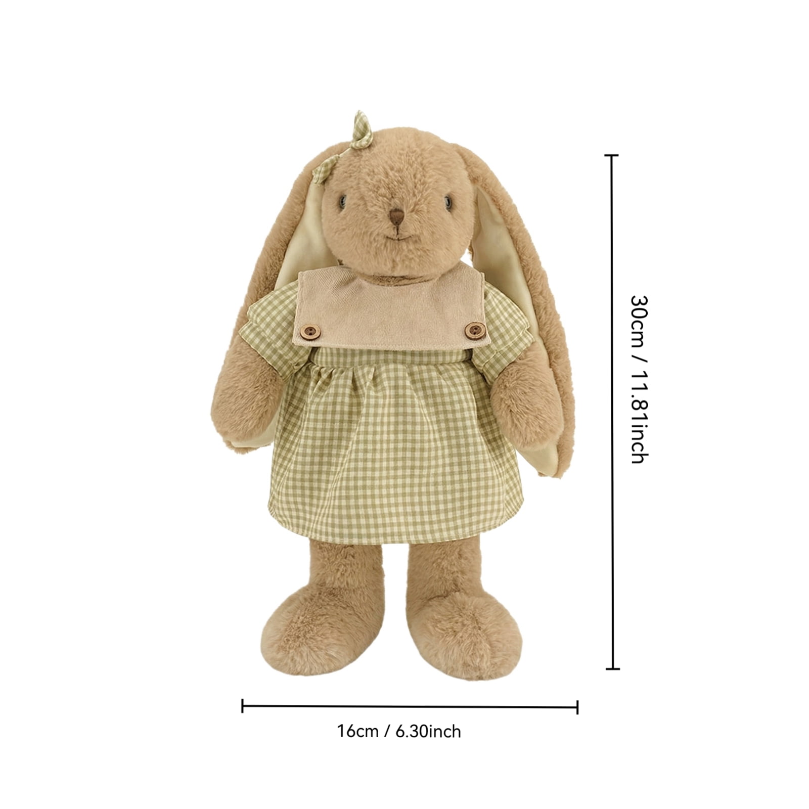 Bunny Plush Toy 11.81 Inch Soft Rabbit Doll Cuddle Companion Gift Brown 11.81in