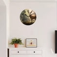 thumbnail image 4 of 12 Inch Wall Clock Battery Operated Silent Clock Decorative for Office, Kitchen, Outdoor, Living Room，Reindeer in The Wood Cute Drawing, 4 of 4