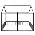 thumbnail image 6 of Twin Size House Platform Beds, Metal Double Shared Size Beds, Montessori Floor Bed, Two Shared Beds with Roof for Teens, Boys & Girls (Black), 6 of 9