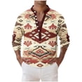 thumbnail image 2 of Vetsdori Vintage Shirts for Men Long Sleeve Outdoor Pullover Button Down Winter Henley Graphic Stylish Mens T-Shirts Casual, 2 of 5