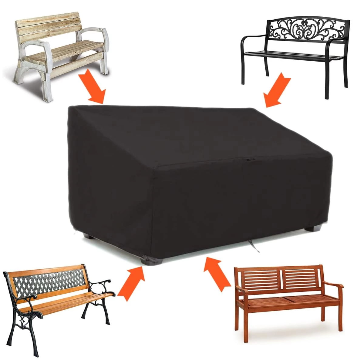 3 Seat Bench Cover 162cm Rain Weather Winter Frost UV Protection Tear Resist 