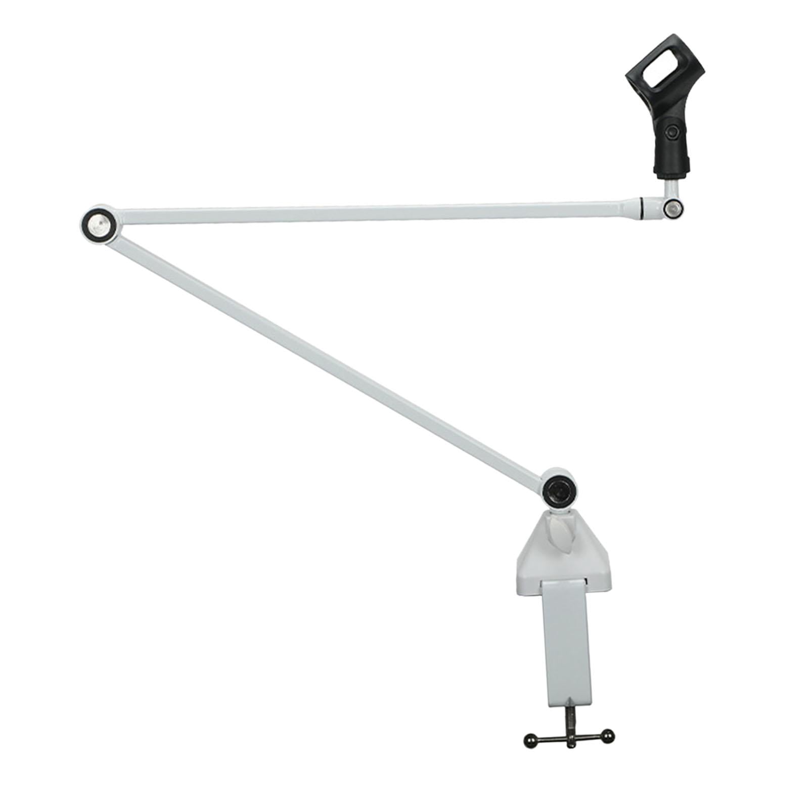 Wzmzjy Microphone Boom Arm Mic Stand Desk Mounted Professional Clip on Cable Management White
