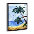 thumbnail image 2 of Stupell Industries Coastal Tropical Beach Palms Birds Flying Black Floating Frame Canvas Art, 25 x 31, by Sebastian Grafmann, 2 of 7