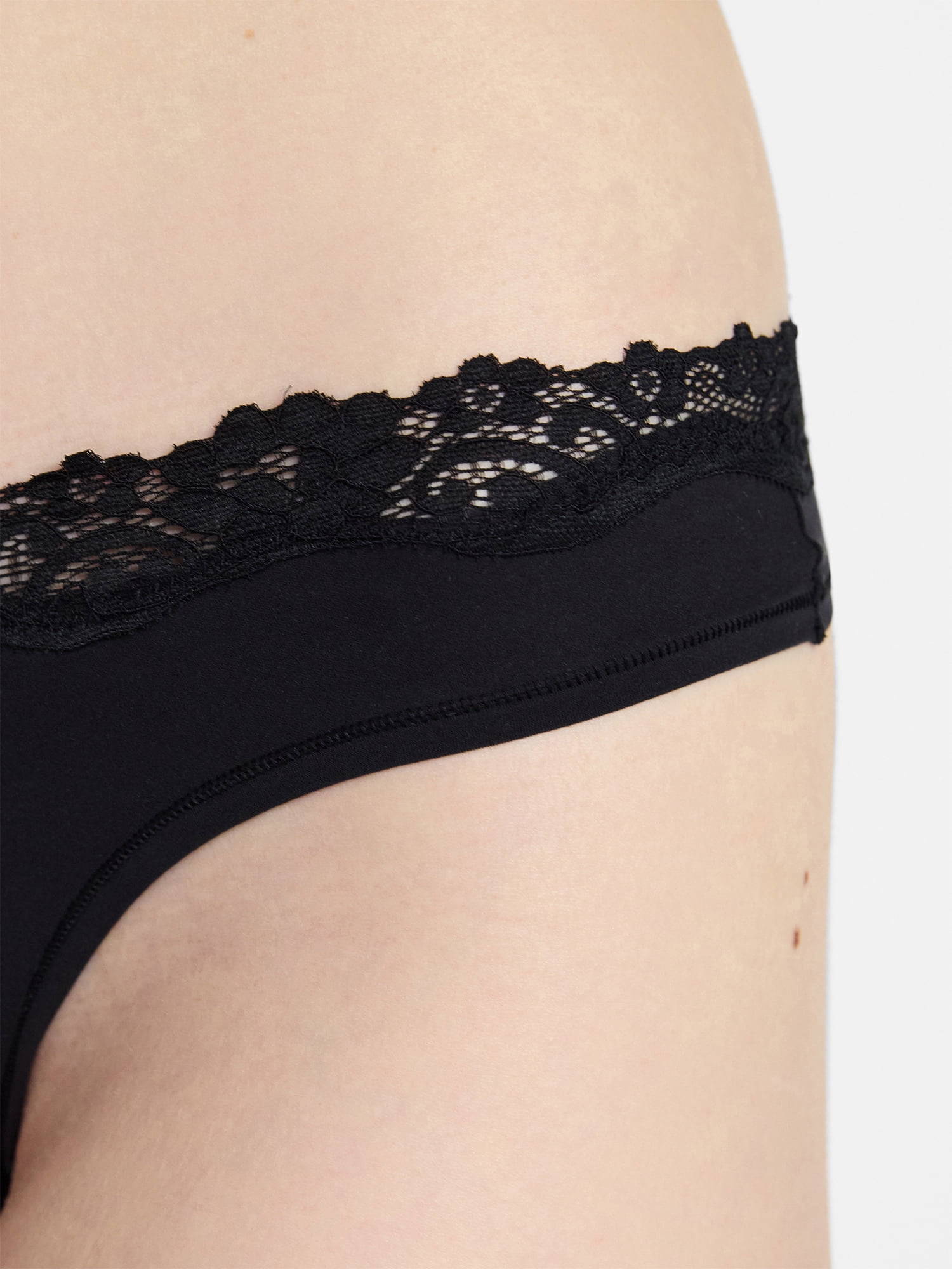 No Boundaries Fit Stretch Lace Thong Panties, 3-Pack, Women's XS-XXXL