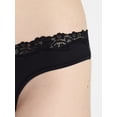 thumbnail image 3 of No Boundaries Fit Stretch Lace Thong Panties, 3-Pack, Women's XS-XXXL, 3 of 7