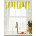 thumbnail image 4 of Fsddascl Yellow Striped Tie Up Valance Curtains for Windows, Kitchen Curtains Window Treatments, Modern Farmhouse Yellow White Stripes Short Window Shades Valances for Bedroom Bathroom Cafe 54"x18", 4 of 7