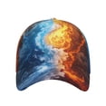 thumbnail image 2 of Yiaed Red And Blue Flame Waves Print Cap Adjustable Size for Running Workouts and Outdoor Activities All Seasons, 2 of 5