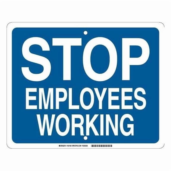 Brady Railroad Stop Sign, 15" W, 12" H, Aluminum, Blue 134186