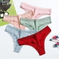 thumbnail image 2 of 3Pcs Sexy Algodón Tanga Mujeres Encaje Cintura Baja Bragas Ropa Interior Señoras Calzoncillos Lingere Color Sólido Transpirable, 2 of 4