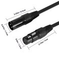 thumbnail image 2 of ammoon Cable XLR de 1M/3.3ft para iluminación DMX, cable para luces de escenario, con conector XLR macho a hembra de 3 pines, con conector de PVC negro, para luces de cabeza móvil, foco, luz PAR,, 2 of 6