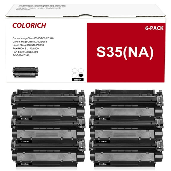 Colorich Compatible Toner Cartridge for Canon S35(NA) ImageClass D300 D320 D340 D360 MF3240 PC-D320 D340 Printers (Black, 6 Pack)