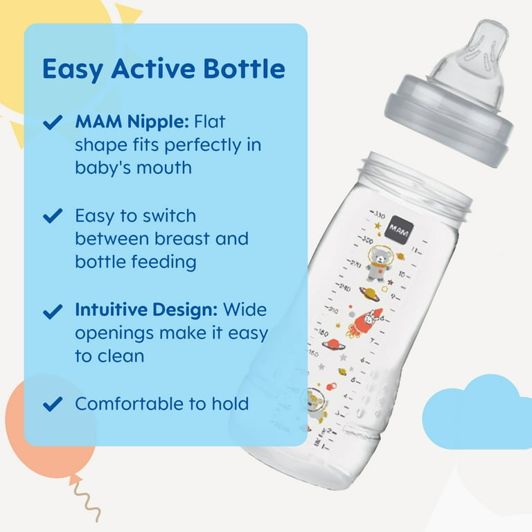 MAM Easy Active 11oz Pack Bottle, Pink