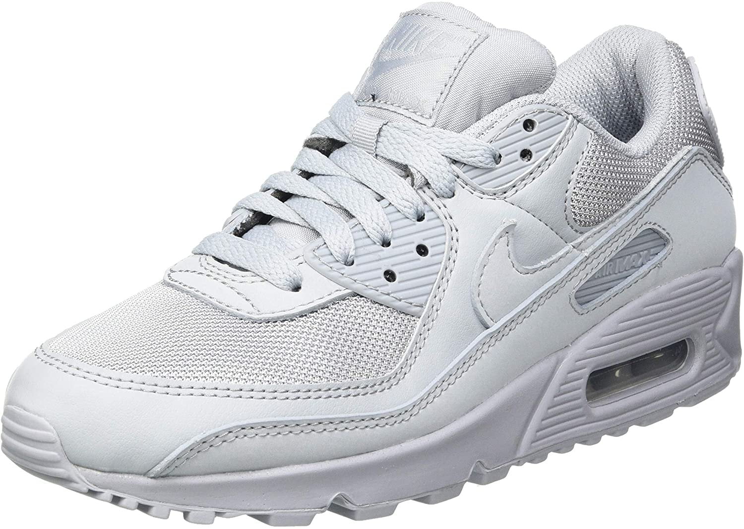 Solicitud Profeta salto Nike Men's AIR MAX 90 Running Shoe, Wolf Grey/Wolf Grey/Wolf Grey/Black, 6  UK - Walmart.com