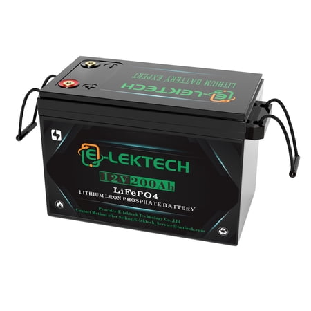 12V 200Ah LiFePO4 Lithium Battery, 8000+ Deep Cycles, Built-in 150A BMS, Max. 1920W Power Output, Perfect for Off-Grid, RV, Golf Cart, Solar Power System, Home Backup