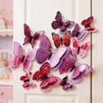 thumbnail image 7 of 12 Pcs Butterfly Wall Decor,3D Butterflies Stickers,Double Layer Butterfly Decorations,Reusable Butterfly Wall Decals,Butterflies Sticker with Magnets for Home Bedroom,Room Decoration,Purple, 7 of 7