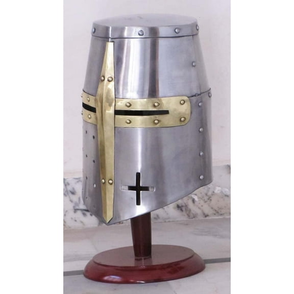 Thor Instruments Medieval Templar Crusader Knight Armor Helmet Rustic Vintage Home Decor Gift