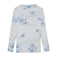 thumbnail image 4 of ICHUANYI Clearance Casual Women's V Neck Summer Sexy Gradient Print Regular Women's Long Sleeve Top(Blue, XL) ICHUANYI WER2023081108168, 4 of 5