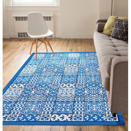 Well Woven Kings Court Texture Modern Area Rugs  Blue