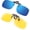 Blue-Yellow, variant on BLUE CUT Clip on Polarized Night vision Glasses Flip up Sunglasses UV-400 to Wear Over prescription Glasses for night driving Blue & Yellow