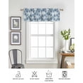 thumbnail image 6 of Blue White Coral Curtain Valance for Windows/Living Room/Kitchen/Bathroom/Café, Short Rod Pocket Tier Curtain Window Treatment Panel Summer Beach Coastal Ocean Stripes Topper Curtain 42''x18'', 6 of 6