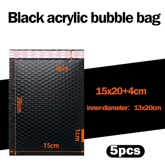 uhnmki 5Pcs Bubble Mailers Padded Envelopes Lined Poly Mailer Self Seal Black